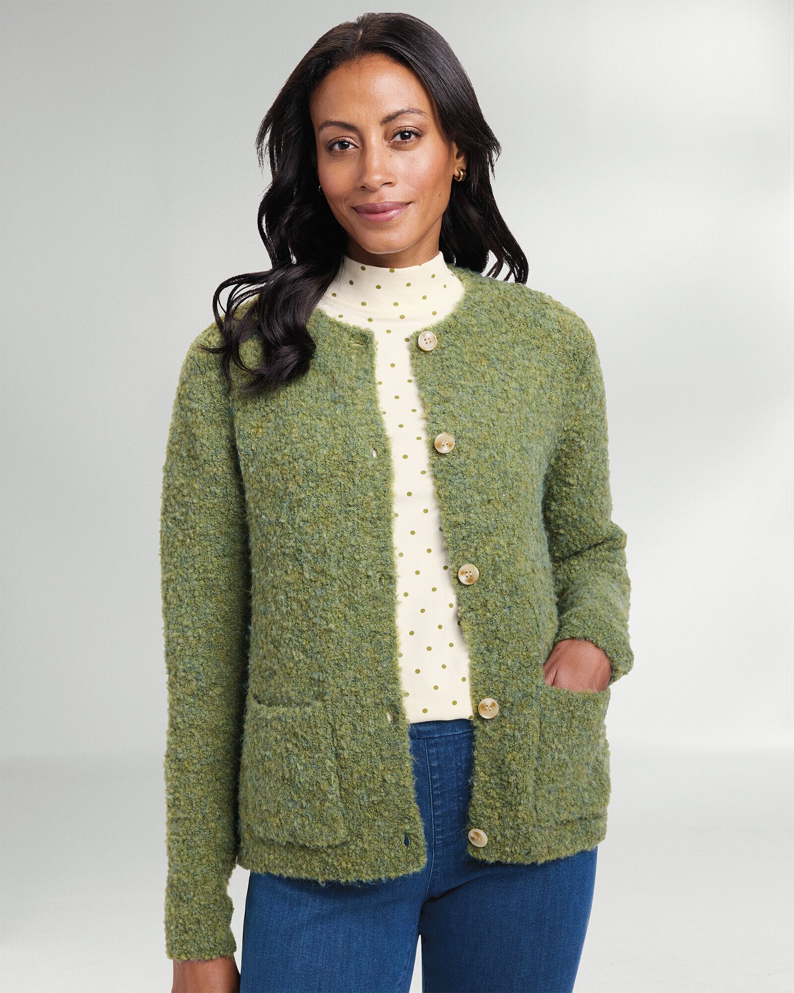Bayside Cotton Zip-Front Cardigan | Draper's & Damon's