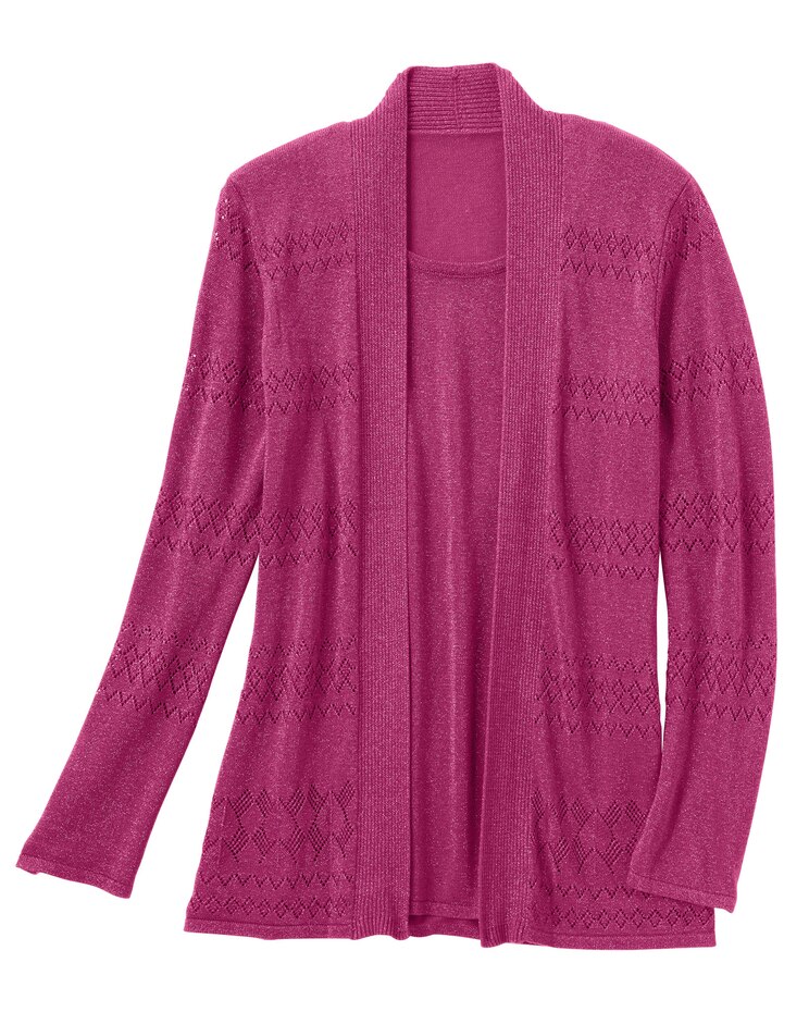 Shimmer Pointelle Sweater Set image number 4