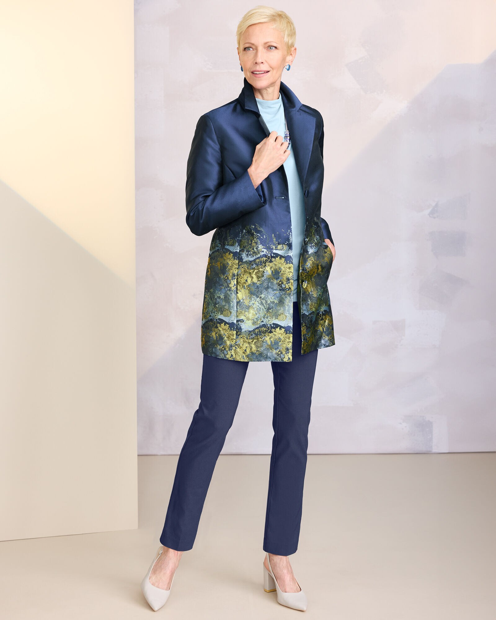 ジャケット・アウター ponte deep pleats scallop design OP Scallop Ponte Jacket | Talbots