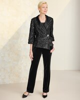 Floral Sequins Pattern Jacket by Alex Evenings thumbnail number 2