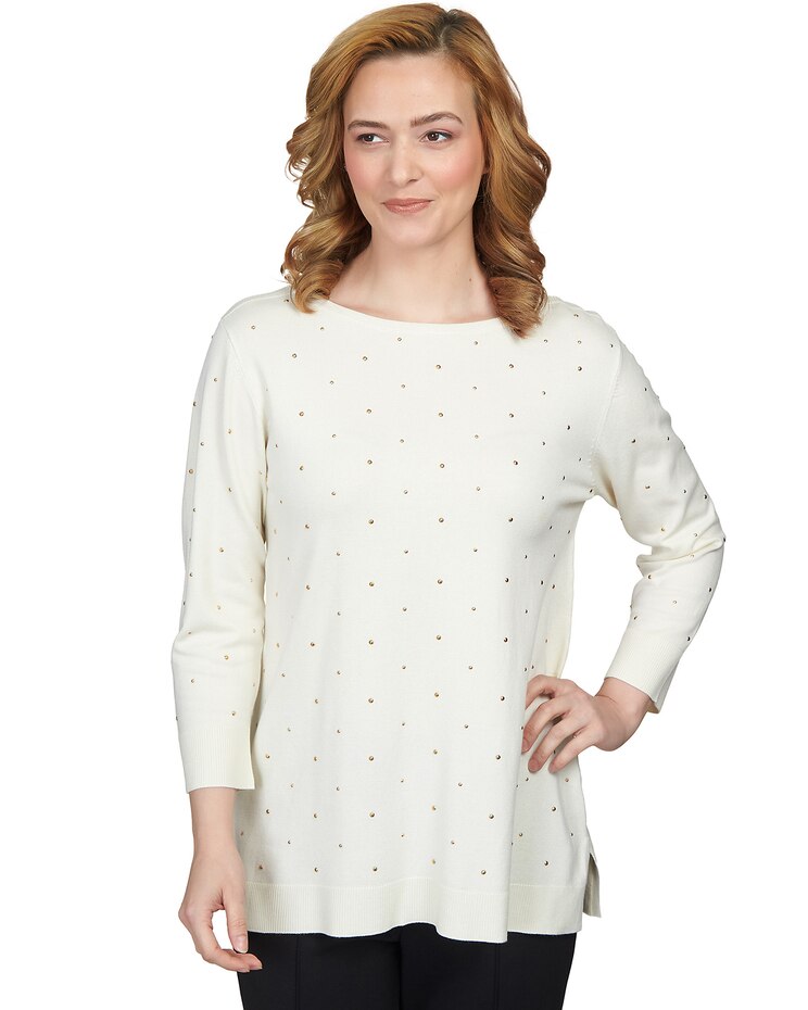 Ruby Rd® Stud Embellished Tunic Sweater image number 1