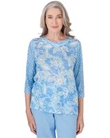 Alfred Dunner® Hyannisport Crew Neck Floral Top thumbnail number 1