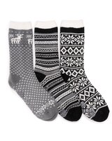 MUK LUKS® Women's 3Pk Tall Cozy Lined Lounge Socks Socks thumbnail number 1