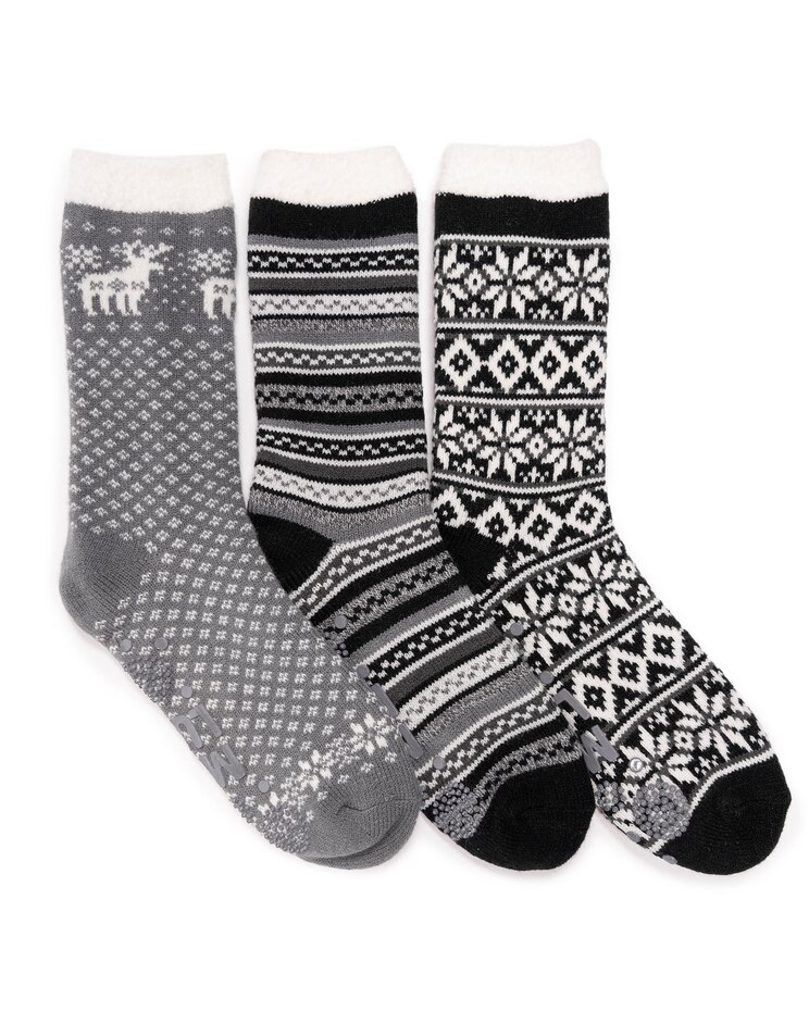 MUK LUKS® Women's 3Pk Tall Cozy Lined Lounge Socks Socks image number 1