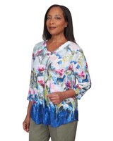 Alfred Dunner® Chelsea Market Abstract Border Garden Print Top thumbnail number 3