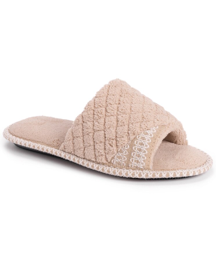 MUK LUKS® Sally Micro Chenille Open Toe Scuff Slipper image number 1