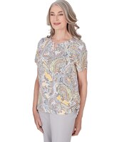 Alfred Dunner® Charleston Paisley Top with Side Ruching thumbnail number 3