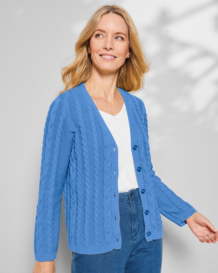 Bayside Cotton Mixed-Cable Cardigan image number 1