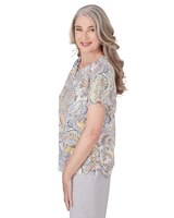 Alfred Dunner® Charleston Paisley Top with Side Ruching thumbnail number 4