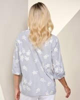 Embroidered Lurex Stripe Shirt by Alfred Dunner thumbnail number 2