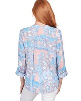 Ruby Rd® Patio Party Woven Button Front Island Top thumbnail number 2