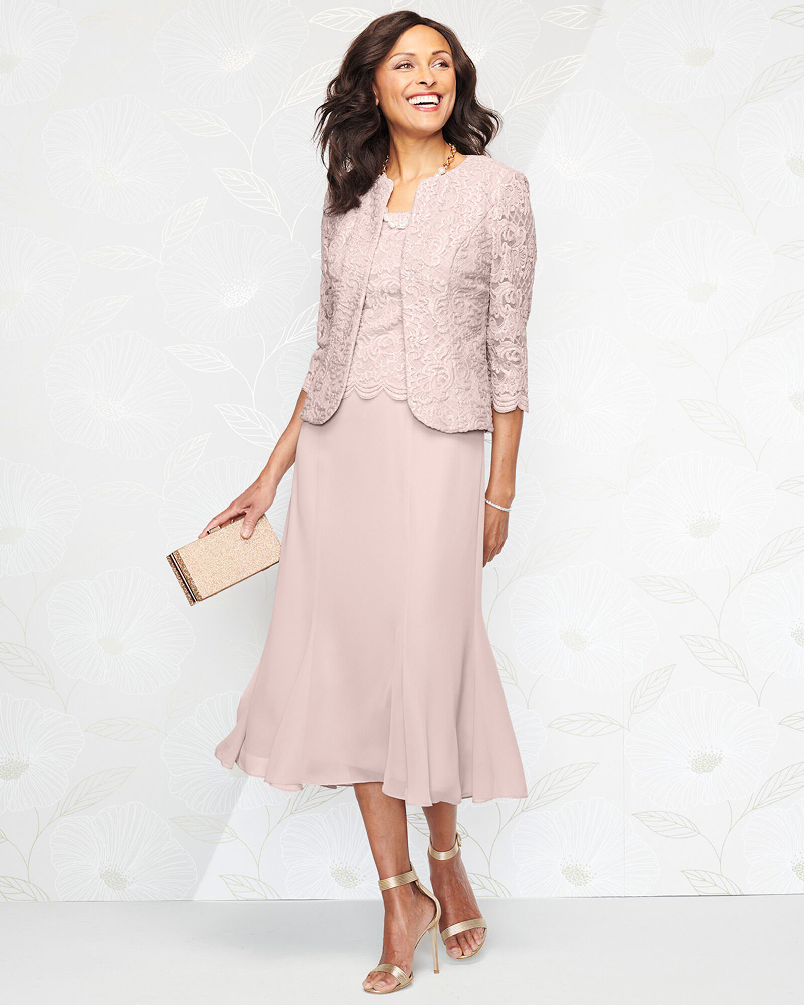 Alex Evenings Jacket Dress With Scallop Detail
