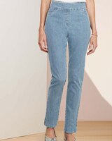 Slimtacular®  Slim-Leg Pull-On Denim Jean thumbnail number 1