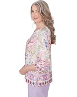 Alfred Dunner® Garden Party Paisley Floral Border Top thumbnail number 4