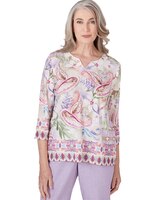 Alfred Dunner® Garden Party Paisley Floral Border Top thumbnail number 1