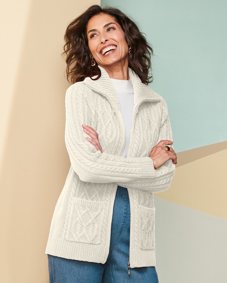 Cable Sweater Jacket image number 1