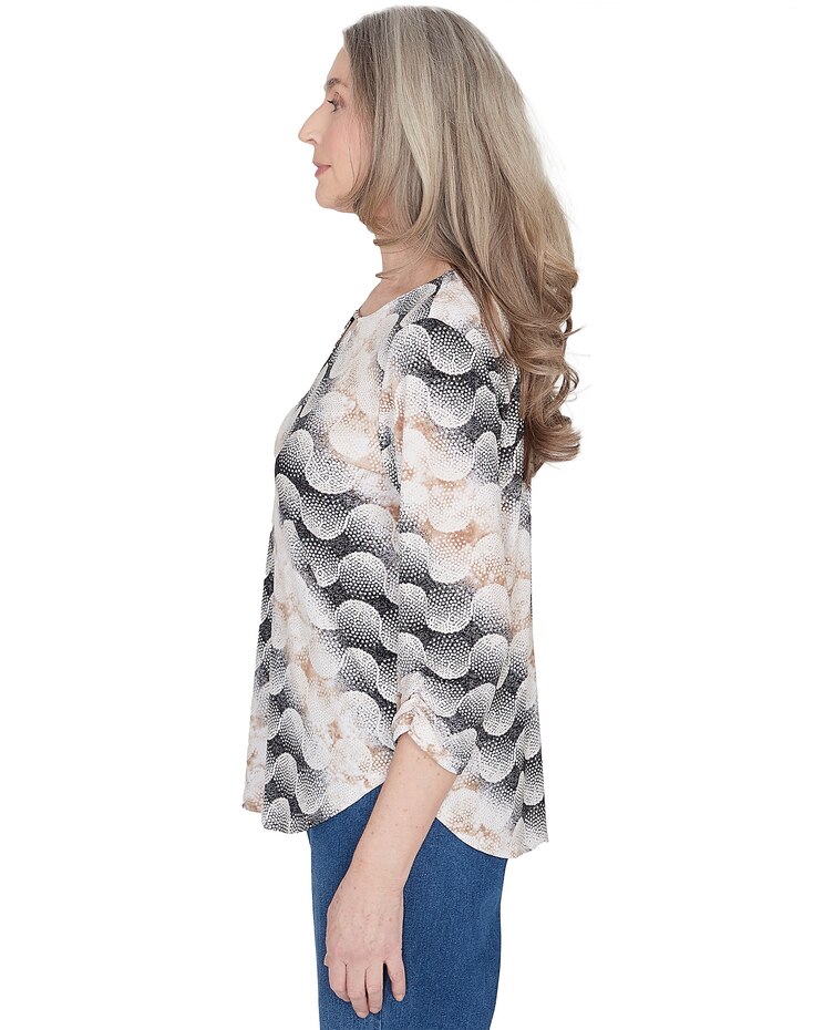 Alfred Dunner® Classics Classic Stripe Dots Top image number 4