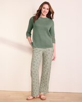 Linen/Cotton Crochet-Trim Pullover  thumbnail number 3