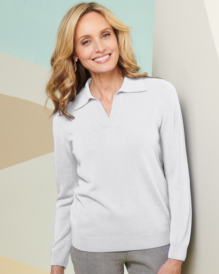 Soft Spun Acrylic Polo Sweater image number 1