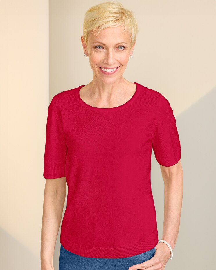 Soft Spun™ Short-Sleeve Jewel Sweater image number 1