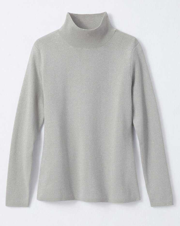 Metallic Mock Neck Sweater image number 4
