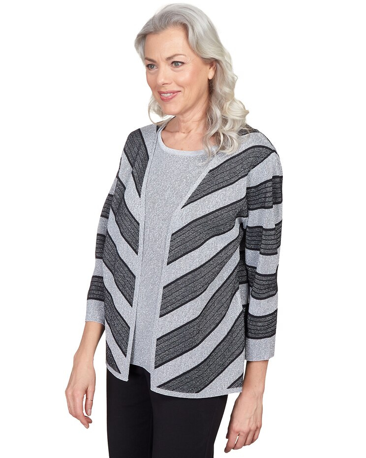Alfred Dunner® Chevron Stripe Two For One Top image number 3