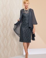 Sequin Lace Jacket Dress thumbnail number 1