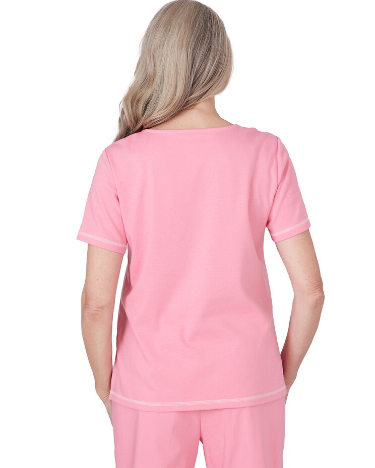 Alfred Dunner® Miami Beach Embroidered Palm Tree Short Sleeve Top image number 2