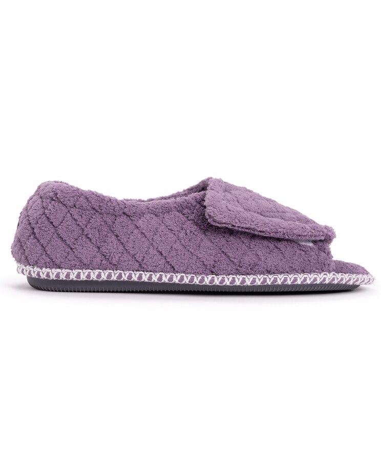 MUK LUKS® Women's Marylou Micro Chenille Quilt Velcro Slide Slippers image number 6
