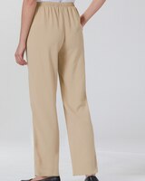 Textured Stretch Crepe Straight Leg Pull-On Pants thumbnail number 2