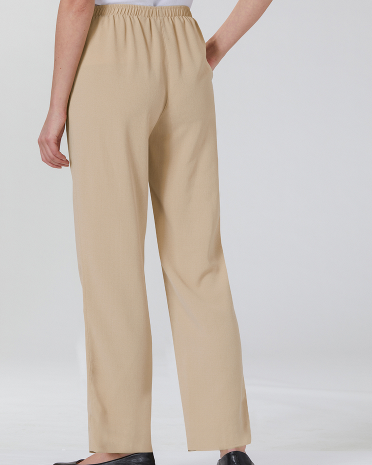 Textured Stretch Crepe Straight Leg Pull-On Pants image number 2