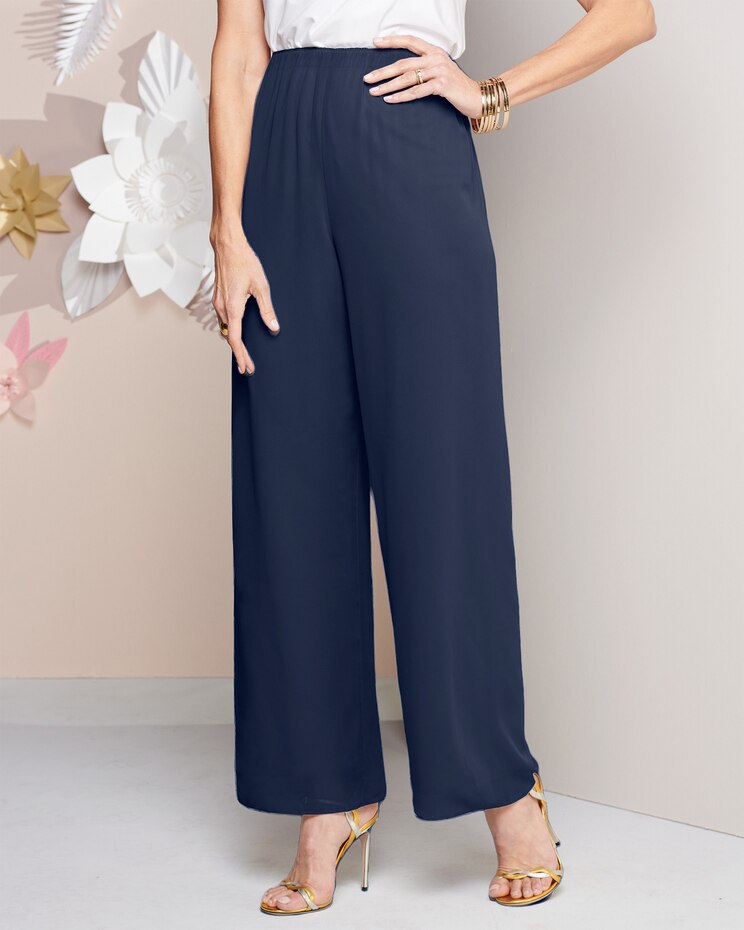 Special Occasion Chiffon Pull-On Pants by Alex Evenings image number 1