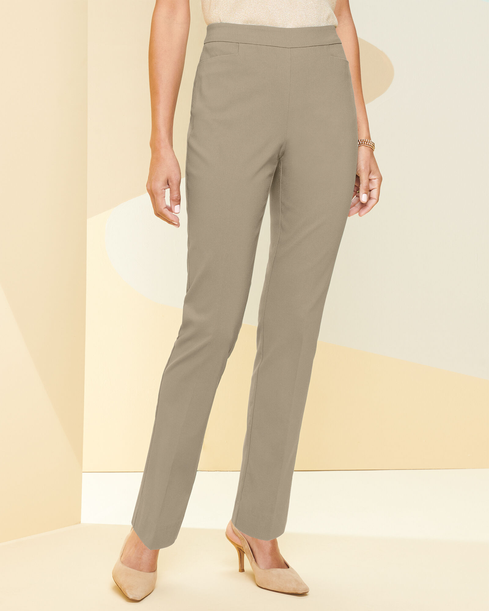 Slimtacular® Textured Tapered Pants | Draper's & Damon's