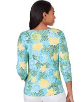 Ruby Rd® By The Sea Knit Emb Floral Top thumbnail number 2