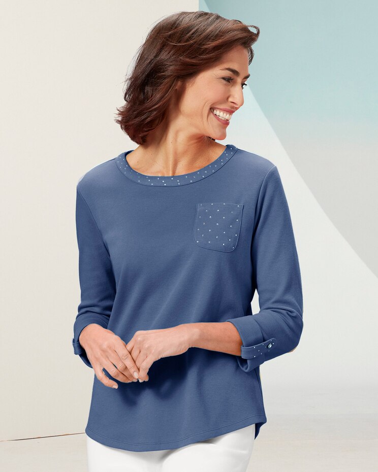 Ladies Who Lunch Knit 3/4 Sleeve Tee image number 1