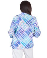 Alfred Dunner® Lattice Plaid Button Down Top thumbnail number 2