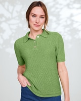 Linen/Cotton Honeycomb Polo thumbnail number 1