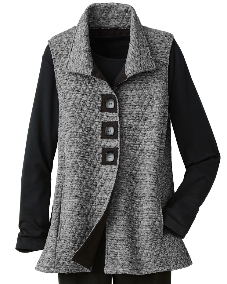 Quilted Melange Vest image number 2