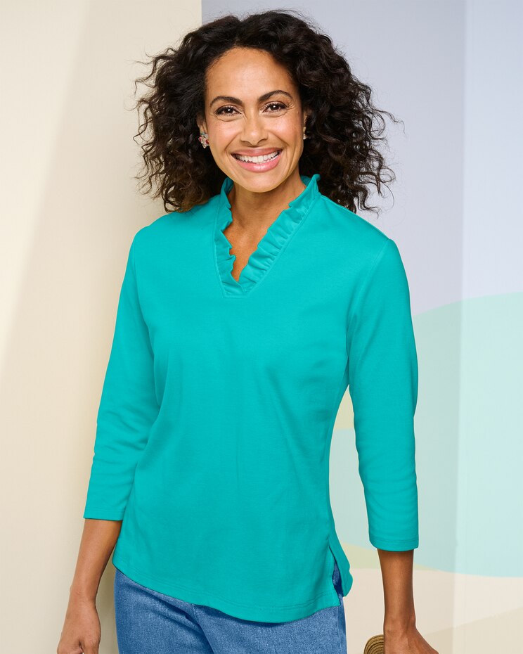 Ruffle Neck Tee image number 1