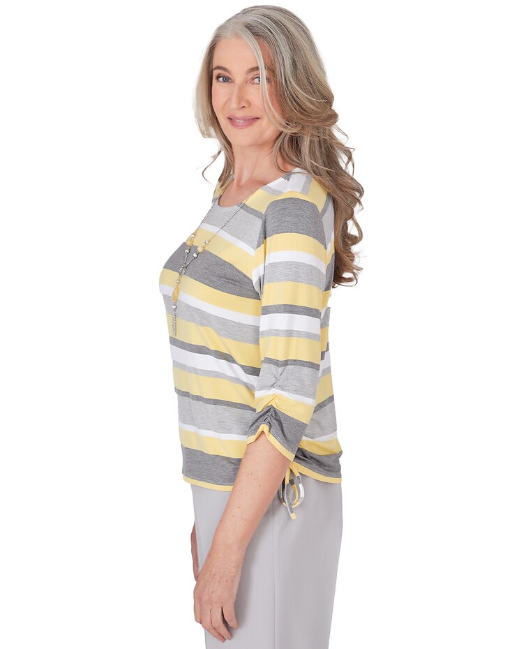 Alfred Dunner® Charleston Striped Top with Side Ruching image number 4