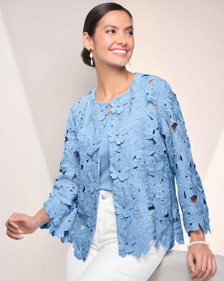 Floral Lace Cut-Out Jacket image number 1