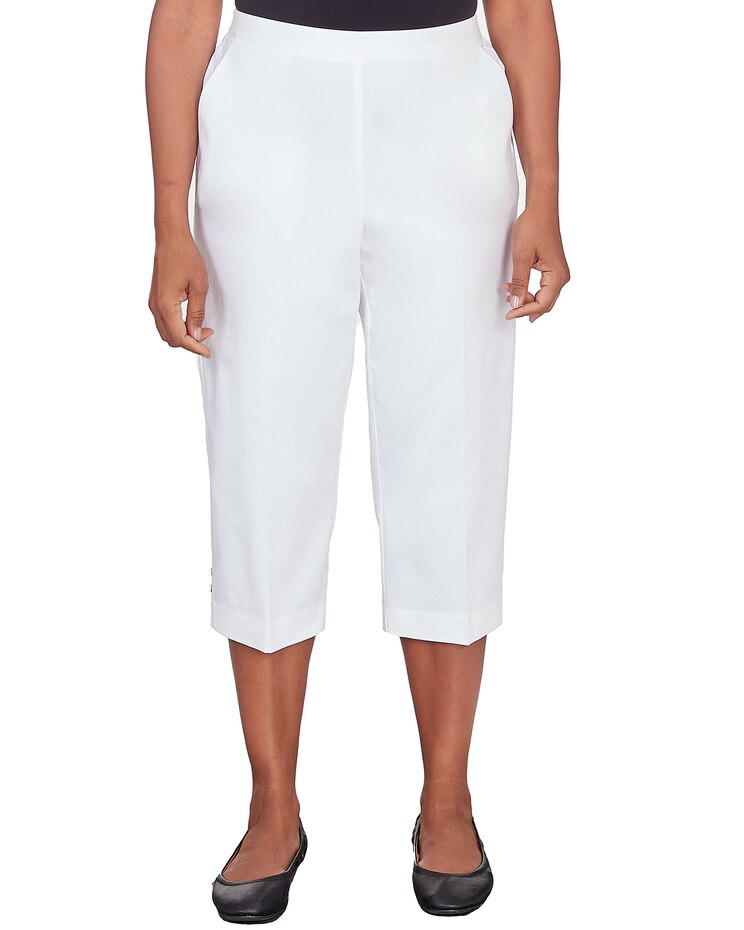 Alfred Dunner® Pull On Button Hem Twill Capri Pant image number 1