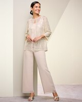 Three-Quarter-Sleeve Twinset with Sequin Detail by Alex Evenings thumbnail number 2