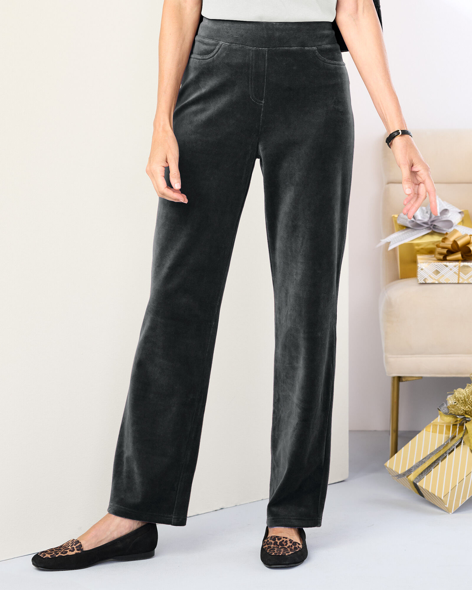 Everyday Velour Straight Leg Pull On Pants Draper s Damon s