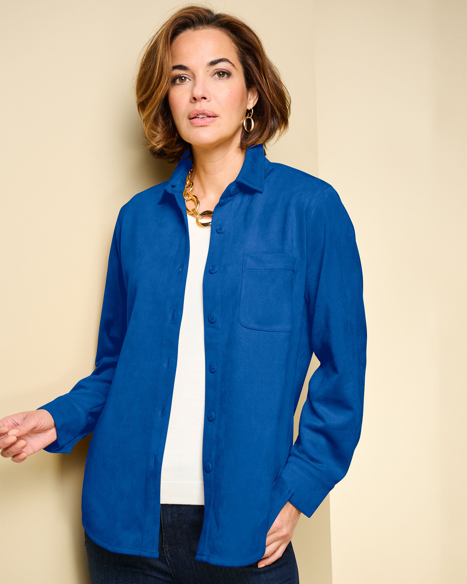 Microsuede jacket top
