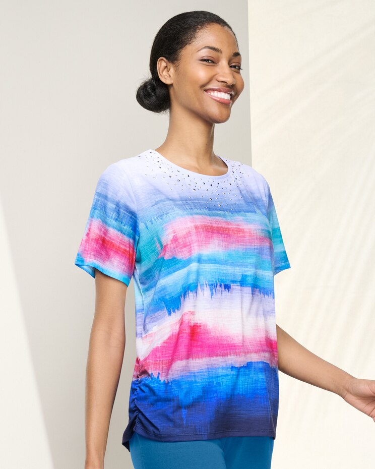 Alfred Dunner Watercolor Stripe Tee image number 1