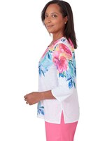 Alfred Dunner® Paradise Island Long Sleeve Flower Lace Top thumbnail number 4