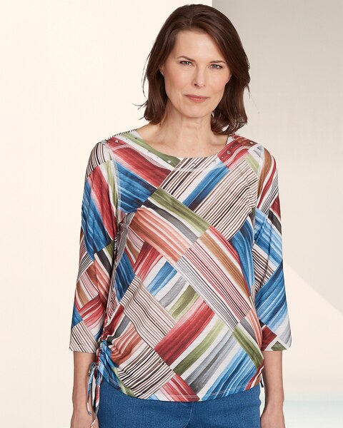 Stripe Patchwork Top by Alfred Dunner