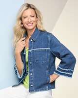 Slimtacular™Dream Jean Fringe Jacket thumbnail number 1