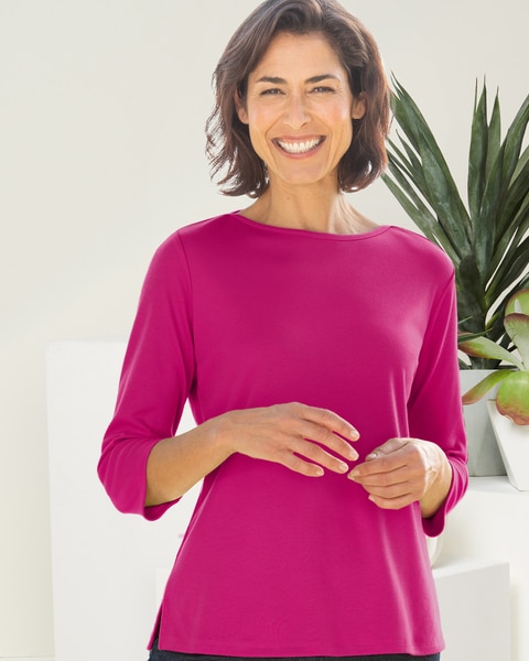 Essential Boatneck 3/4 Sleeve Tee